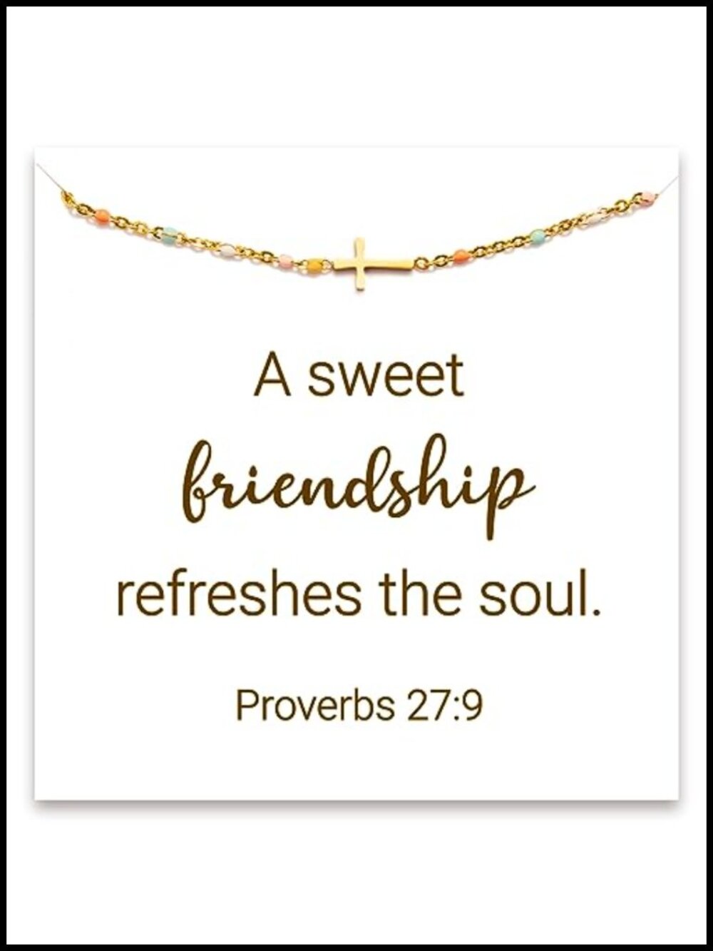 18K Gold Cross Charm Bracelet Adjustable Friendship Gift for Women
